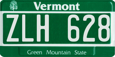VT license plate ZLH628