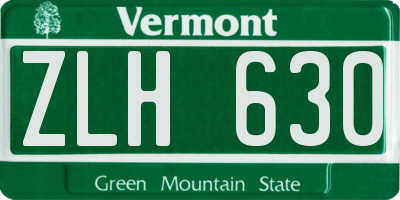 VT license plate ZLH630