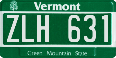 VT license plate ZLH631