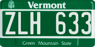 VT license plate ZLH633