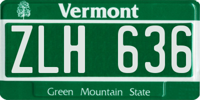 VT license plate ZLH636