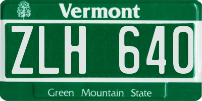 VT license plate ZLH640