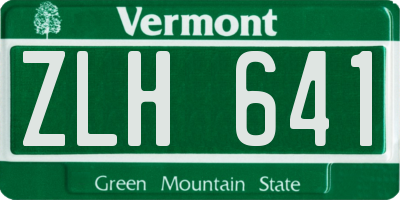 VT license plate ZLH641