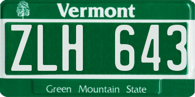 VT license plate ZLH643