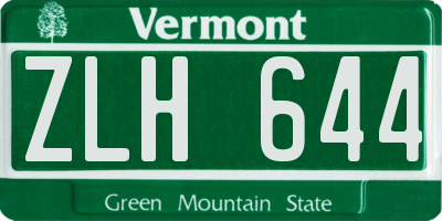 VT license plate ZLH644