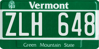 VT license plate ZLH648