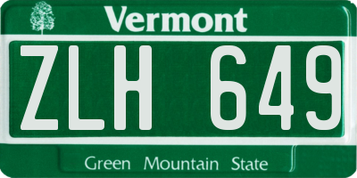VT license plate ZLH649