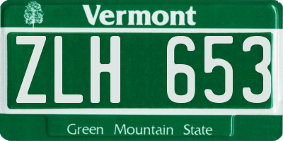 VT license plate ZLH653