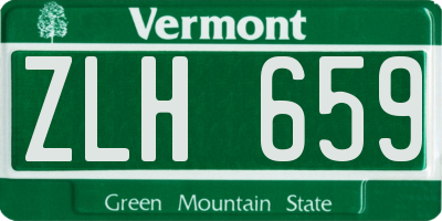 VT license plate ZLH659
