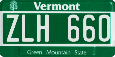 VT license plate ZLH660