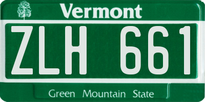 VT license plate ZLH661