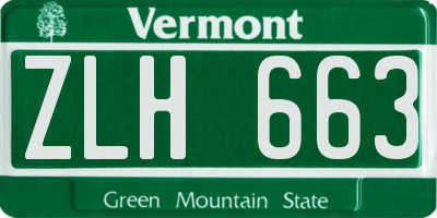 VT license plate ZLH663