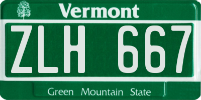VT license plate ZLH667