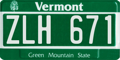 VT license plate ZLH671