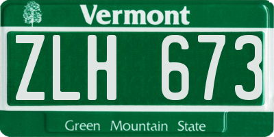 VT license plate ZLH673