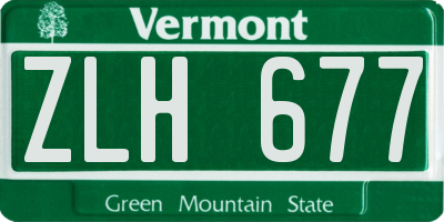 VT license plate ZLH677