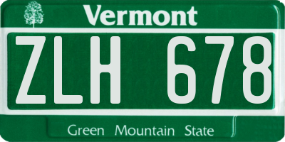 VT license plate ZLH678