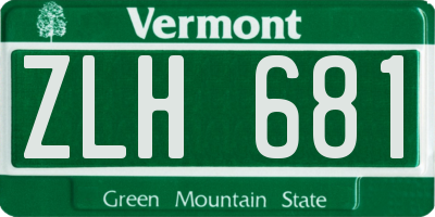 VT license plate ZLH681
