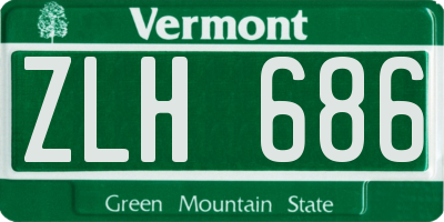 VT license plate ZLH686
