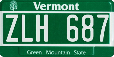 VT license plate ZLH687