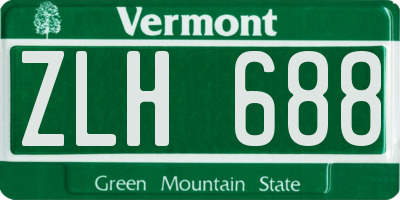 VT license plate ZLH688