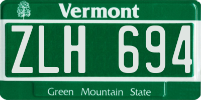 VT license plate ZLH694
