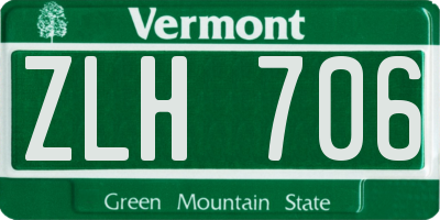 VT license plate ZLH706