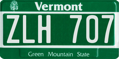 VT license plate ZLH707