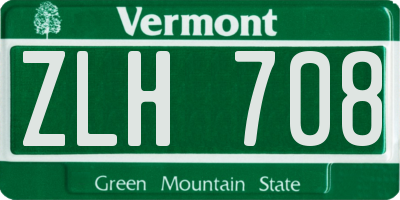 VT license plate ZLH708