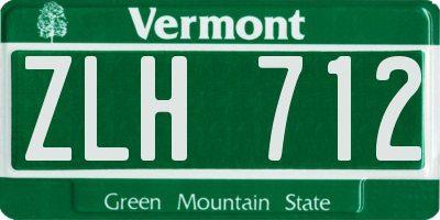 VT license plate ZLH712