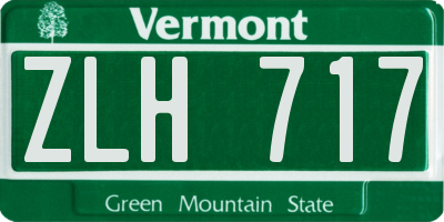 VT license plate ZLH717