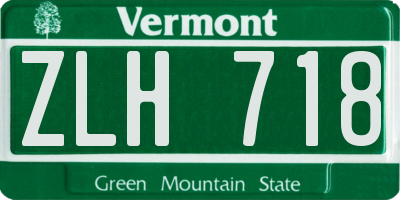 VT license plate ZLH718