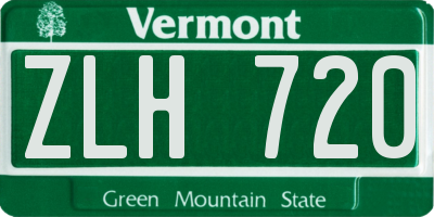 VT license plate ZLH720
