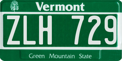 VT license plate ZLH729