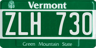 VT license plate ZLH730