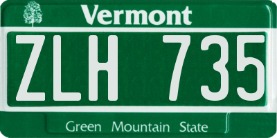 VT license plate ZLH735