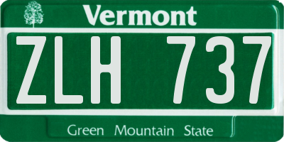 VT license plate ZLH737