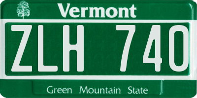 VT license plate ZLH740