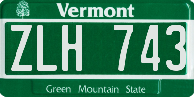 VT license plate ZLH743