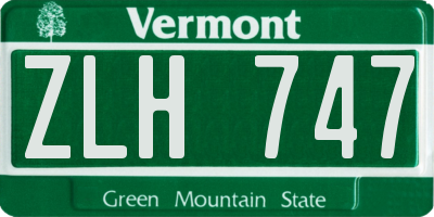 VT license plate ZLH747