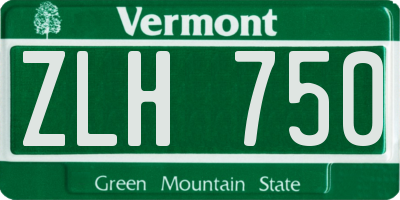 VT license plate ZLH750