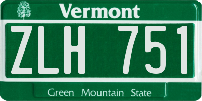 VT license plate ZLH751
