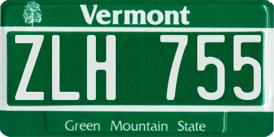 VT license plate ZLH755