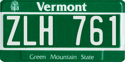 VT license plate ZLH761