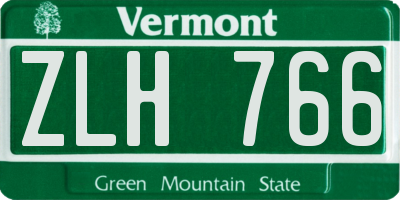 VT license plate ZLH766