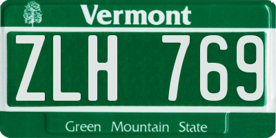 VT license plate ZLH769