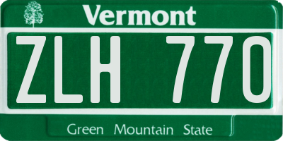 VT license plate ZLH770