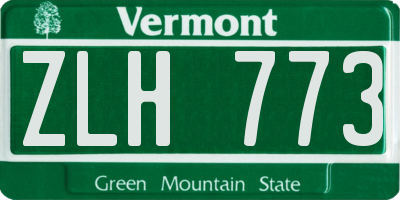 VT license plate ZLH773