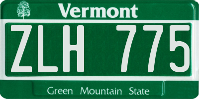VT license plate ZLH775