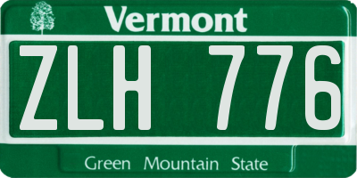 VT license plate ZLH776